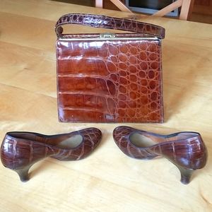 Vintage Alligator Bag & Pump Heels (Mid-Century)